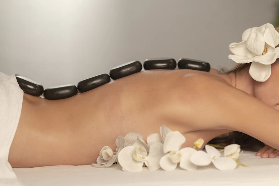Hot stone massage at the spa